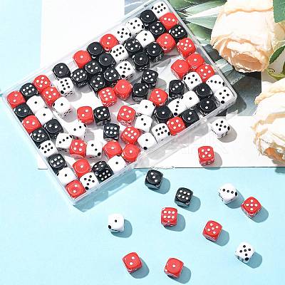 90Pcs 3 Colors Acrylic Beads OACR-FS0002-47-1
