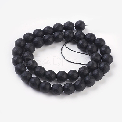 Synthetic Black Stone Beads Strands X-G-C059-10mm-1-1