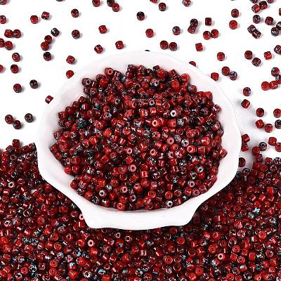 Opaque Picasso Glass Beads SEED-Q039-05A-A06-1