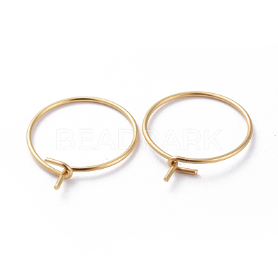 316 Surgical Stainless Steel Hoop Earring Findings STAS-J025-01A-G-1