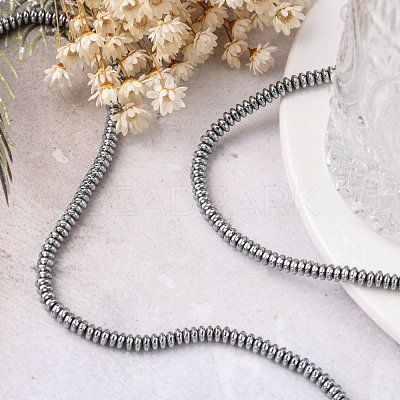 Non-Magnetic Synthetic Hematite Beads Strands G-C124-4x2mm-2-1