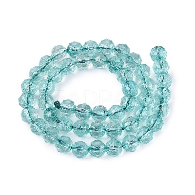 Crackle Transparent Glass Beads Strands GLAA-Q108-02A-04-1