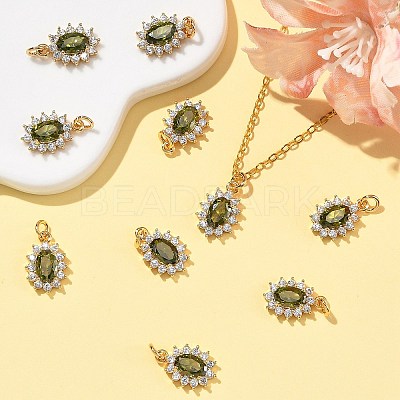 SHEGRACE Brass Micro Pave Cubic Zirconia Pendants XGRQ2O509-446D-G-1