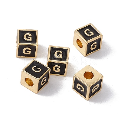 Rack Plating Brass Enamel Beads KK-B060-04G-01G-1