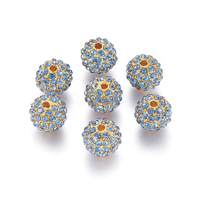 Alloy Rhinestone Beads RB-A034-10mm-A04G-1