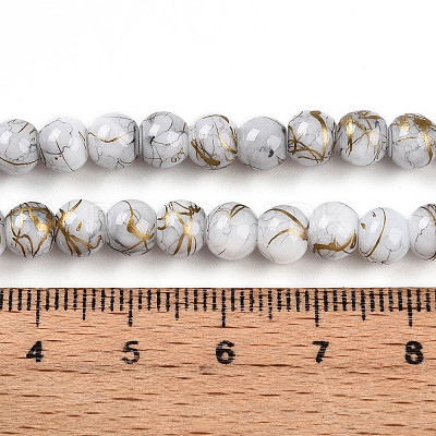Baking Paint Glass Beads Strands DGLA-N003-6mm-B01-1