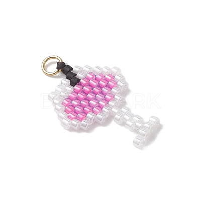 Glass Seed Beaded Pendants PALLOY-MZ00913-03-1