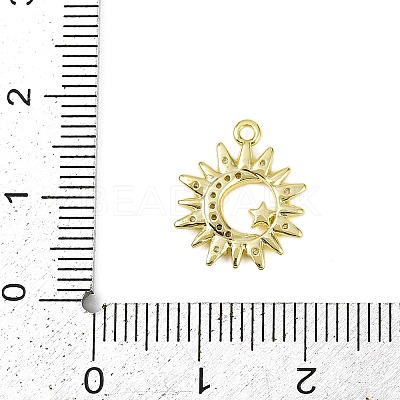 Brass Micro Pave Clear Cubic Zirconia Pendants KK-L238-17G-1