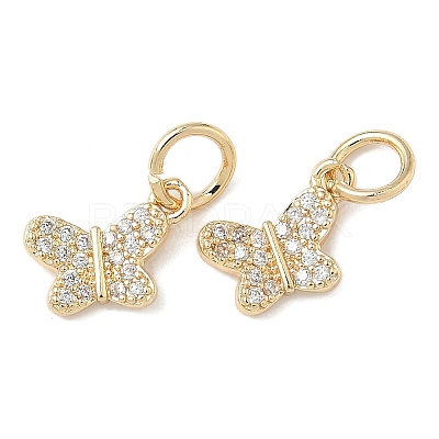 Brass Micro Pave Cubic Zirconia Pendants KK-D386-12G-1