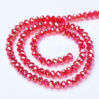 Electroplate Glass Beads Strands X-EGLA-A034-T4mm-B06-1