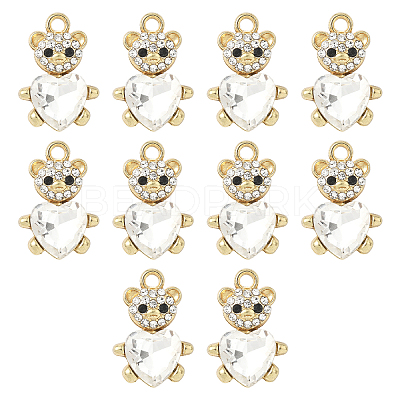 10Pcs Alloy Glass Pendants GLAA-YW0005-41G-01-1