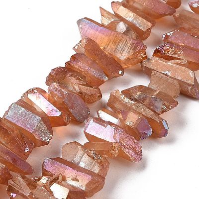 Natural Quartz Crystal Points Beads Strands G-K181-B22-1