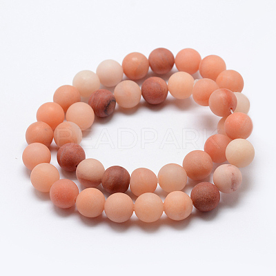 Natural Pink Aventurine Beads Strands G-G716-01-10mm-1