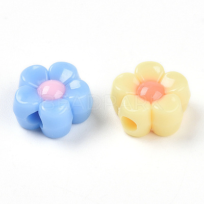 Two Tone Opaque Acrylic Beads SACR-N018-13-1