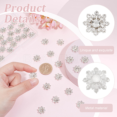 40Pcs Flower Rhinestone Cabochon FIND-FG0003-22-1