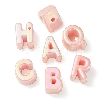 UV Plating Rainbow Iridescent Acrylic Beads OACR-C012-01E-1
