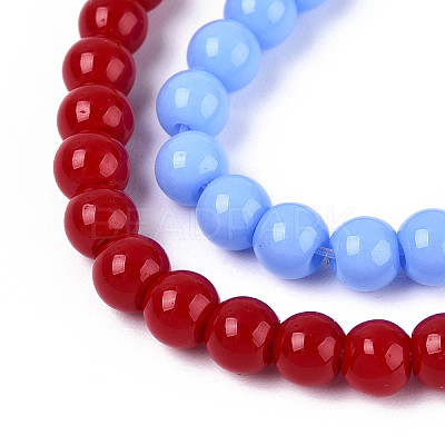 Opaque Solid Color Glass Beads Strands GLAA-N058-6mm-A01-1