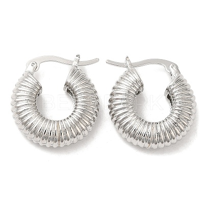 Rack Plating Brass Round Hoop Earrings for Women EJEW-K247-03P-1