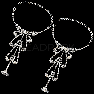 2Pcs Crystal Rhinestone Tennis Ring Bracelet BJEW-CN0001-17C-1