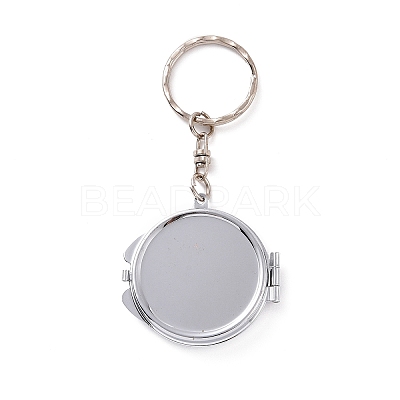 Iron Folding Mirror Keychain DIY-D079-01A-1