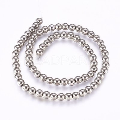 Electroplate Non-magnetic Synthetic Hematite Bead Strands X-G-P277-06-6mm-1