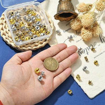 60Pcs 6 Styles Alloy Bead Caps FIND-CJ0001-36-1