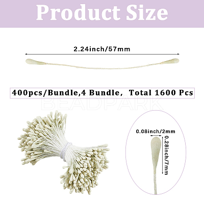 Gypsum with Cotton Cord Artificial Flower Core DIY-WH20007-36A-07-1