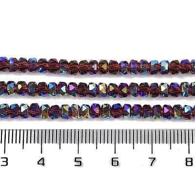 Electroplate Glass Beads Strands GLAA-Q105-03E-1