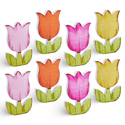 PVC Tulip Sculpture Display Decorations DJEW-WH0058-41-1
