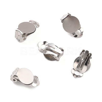 Non-Tarnish 316 Stainless Steel Clip-on Earring Findings STAS-I187-04A-P-1