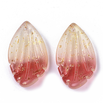 Two Tone Transparent Spray Painted Glass Pendants GLAA-T017-03A-B03-1