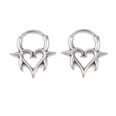 Spiked Heart 316 Stainless Steel Cartilage Earrings AJEW-C044-13AS-1