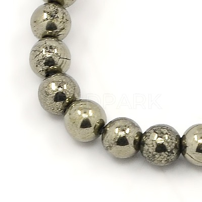 Natural Pyrite Beads Strands X-G-M009-03F-1