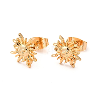 Brass Stud Earrings for Women KK-M239-01G-1
