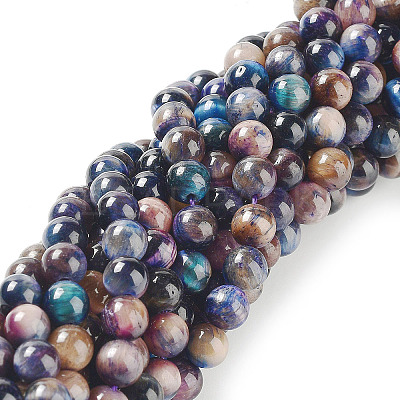 Natural Rainbow Tiger Eye Beads Strands G-NH0002-A01-A02-1