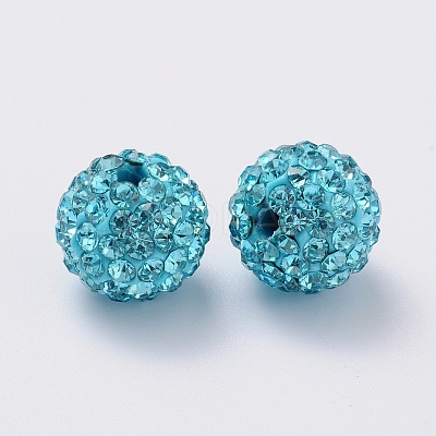 Grade A Rhinestone Pave Disco Ball Beads RB-Q105-10-1