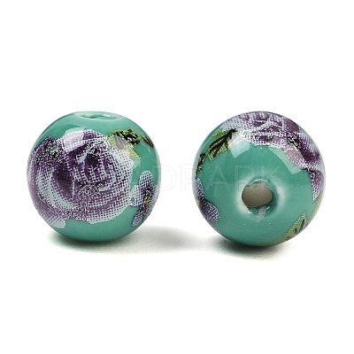 Printed Handmade Porcelain Beads PORC-R134-04-1