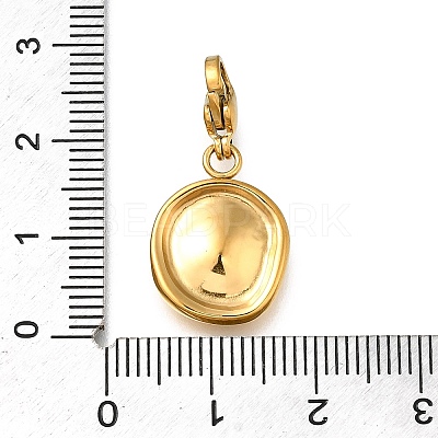 Flat Round 304 Stainless Steel Rhinestone Pendants Decoration STAS-R159-53G-01-1