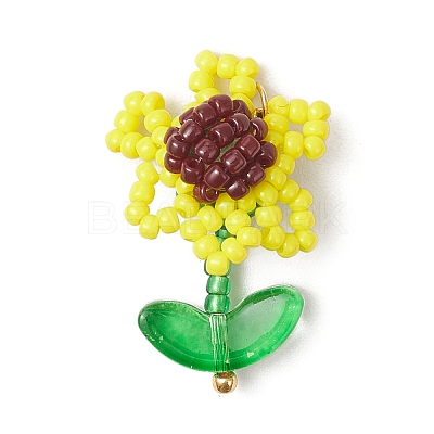 Seed Glass Beaded Pendants PALLOY-MZ00875-1