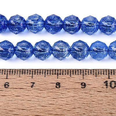 Crackle Transparent Glass Beads Strands GLAA-Q108-02A-02-1
