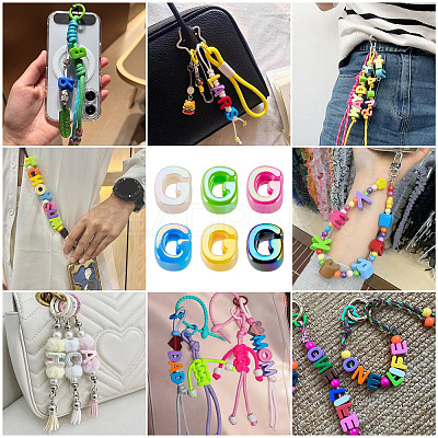 20Pcs UV Plating Opaque Acrylic European Beads OACR-TADJ0001-16G-1