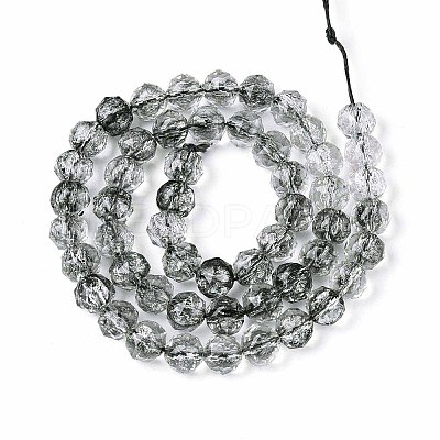 Crackle Transparent Glass Beads Strands GLAA-N063-8mm-01-1