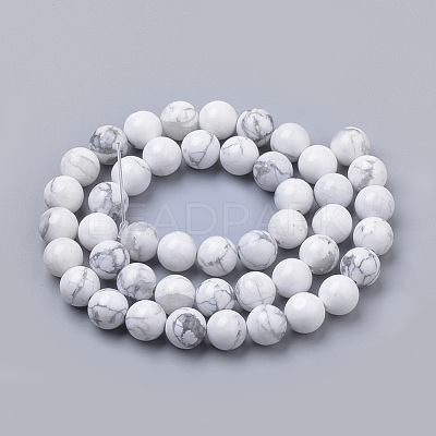 Natural Howlite Beads Strands X-G-S259-47-8mm-1