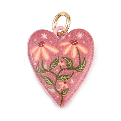 Painted Brass Pendants KK-CBAA339-02B-1