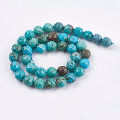Dyed & Heated Natural Magnesite Beads Strands TURQ-F010-11-8mm-1