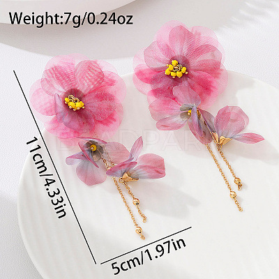 Alloy Glass Stud Earrings WG4C6C8-01-1