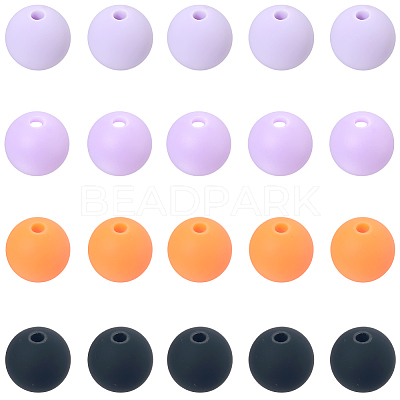 Rubberized Style Imitated Silicone Acrylic Beads MACR-PA0001-06C-04-1