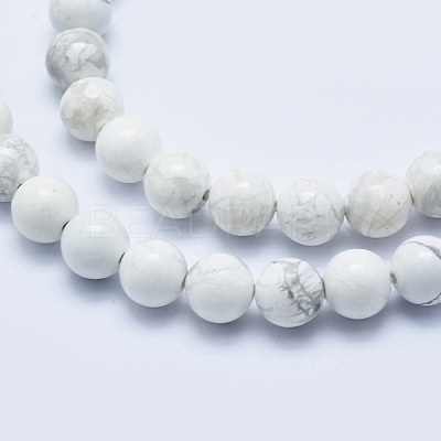 Natural Howlite Beads Strands G-P353-01-8mm-1