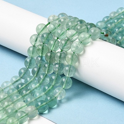 Natural Green Fluorite Beads Strands G-K340-A03-02-1