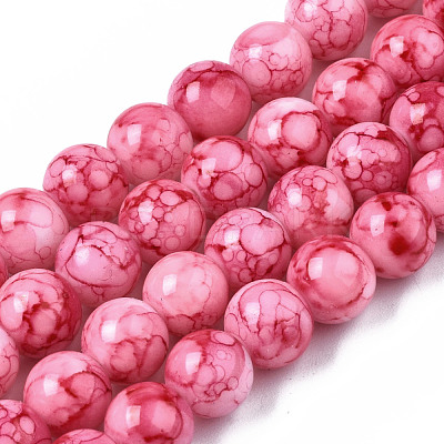 Baking Paint Glass Beads Strands X-DGLA-S115-8mm-S76-1